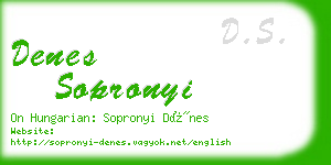 denes sopronyi business card